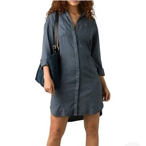 Prana gray long sleeves shirt dress